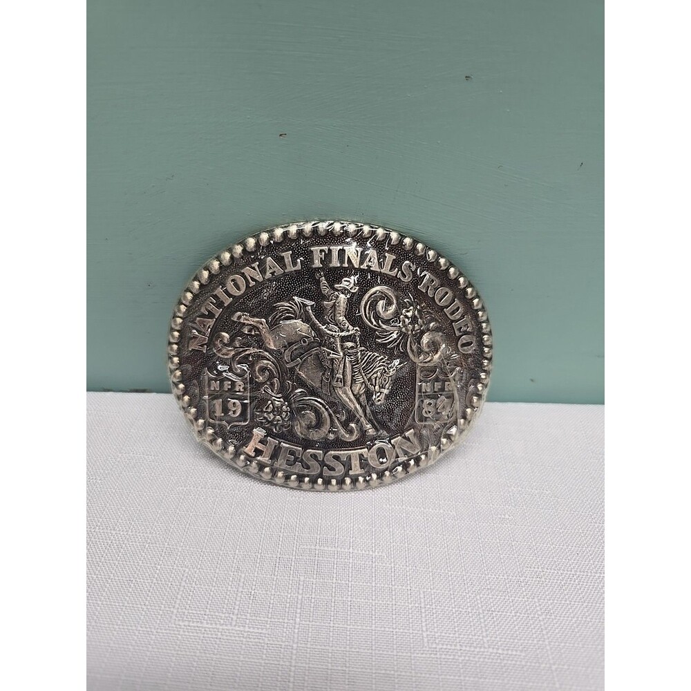 Vintage Hesston Belt Buckle 1984 NFR National Finals Rodeo **READ***